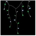 Reinders Reinders LEDICE-PWG Pure White and Green LED Icicle Lights on White Wire LEDICE-PWG